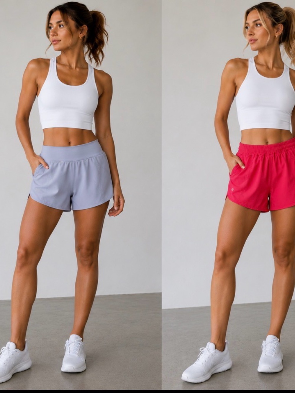 Lululemon Lilac Skirt & Bright Pink Running Shorts Duo